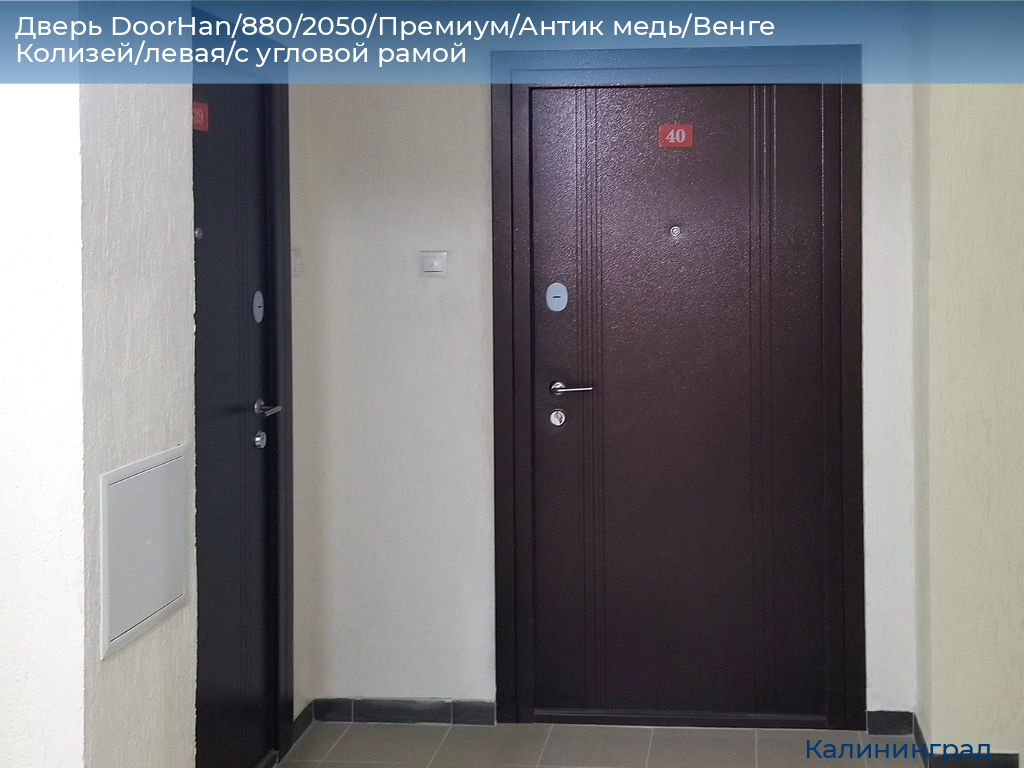 Дверь DoorHan/880/2050/Премиум/Антик медь/Венге Колизей/левая/с угловой рамой, kaliningrad.doorhan.ru
