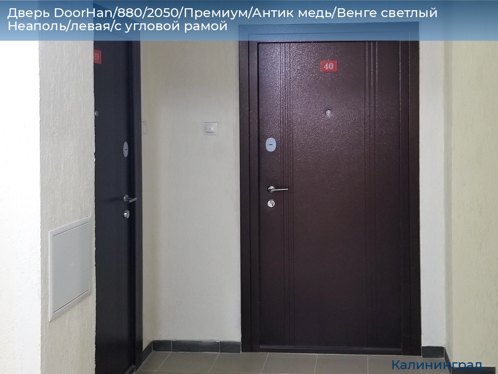 Дверь DoorHan/880/2050/Премиум/Антик медь/Венге светлый Неаполь/левая/с угловой рамой, kaliningrad.doorhan.ru