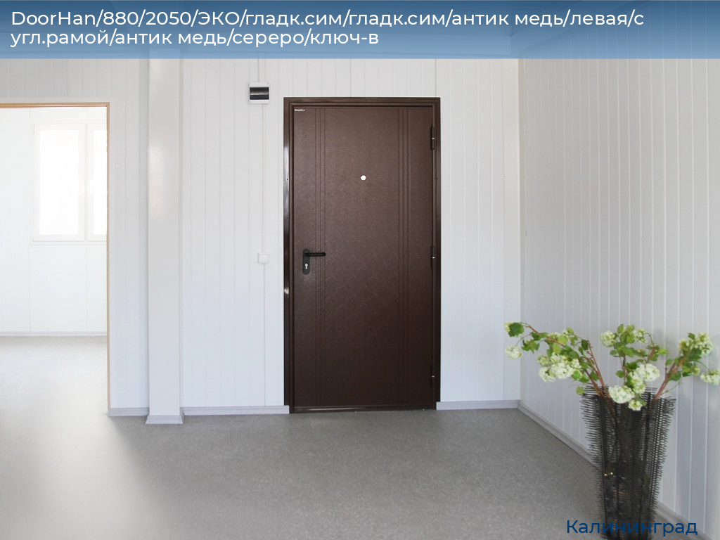 DoorHan/880/2050/ЭКО/гладк.сим/гладк.сим/антик медь/левая/с угл.рамой/антик медь/сереро/ключ-в, kaliningrad.doorhan.ru